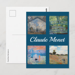 Carte Postale Carton patchwork de chefs-d'œuvre de Claude Monet