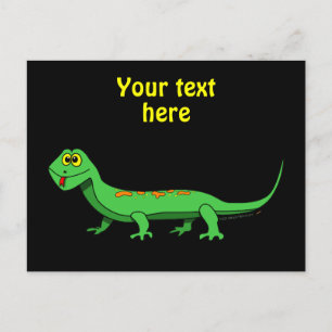 Carte Postale Carton vert mignon Lizard Reptile enfant