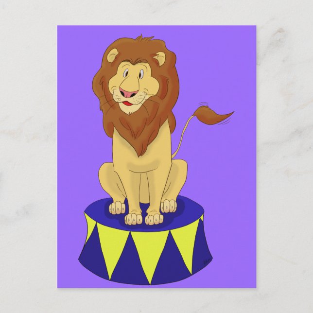 Carte postale Cartoon Circus Lion