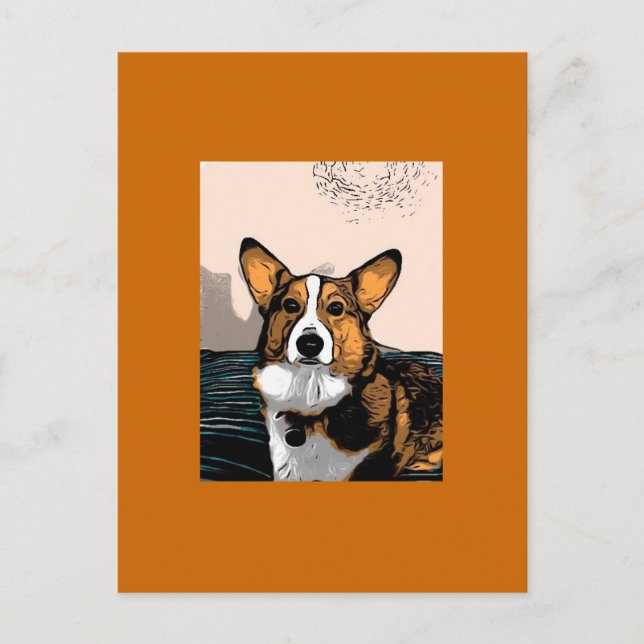 Carte Postale Cartoon Corgi (Devant)