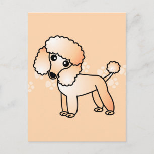 Carte Postale Cartoon de caniche à l'abricot mignon