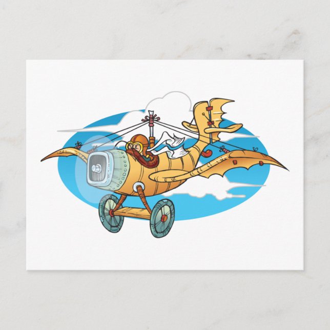 Carte Postale Cartoon Flivver (Devant)