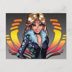 Carte Postale Cartoon Girl