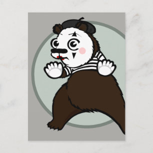 CARTE POSTALE CARTOON GRIZZLY PORTER MIME VERTICAL POSTCARD