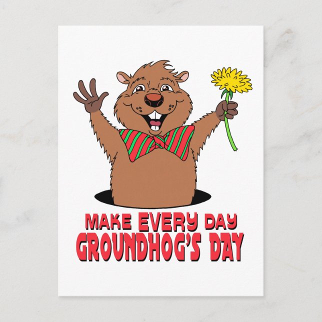 Carte Postale Cartoon Groundhog (Devant)
