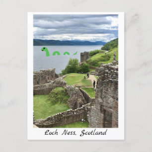 Carte Postale Cartoon Loch Ness Monster & Urquhart Castle Funny