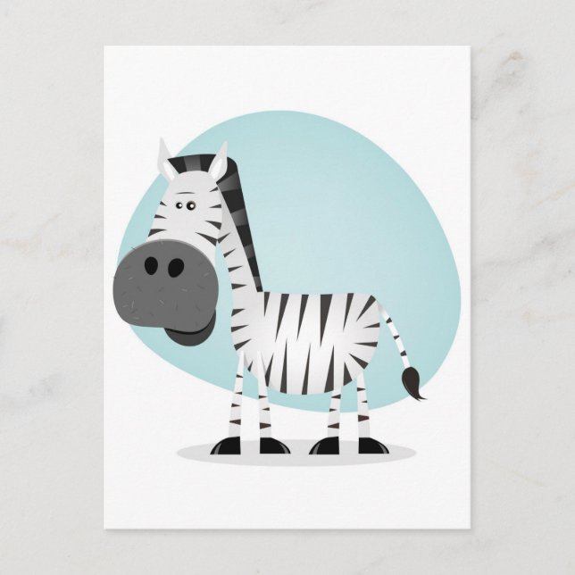 Carte Postale Cartoon mignon Zebra (Devant)