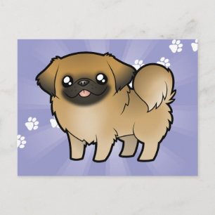 Carte Postale Cartoon Pekeingese (coupe de chiot)