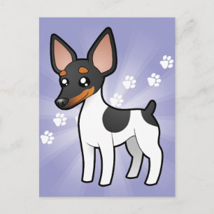 Carte Postale Cartoon Rat Terrier / Toy Fox Terrier