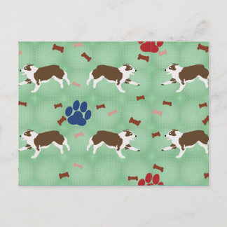 Carte Postale Cartoon Red Australian Shepherd