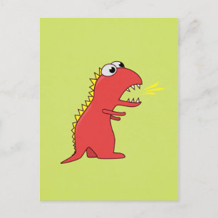 Carte Postale Cartoon T-Rex Dinosaur