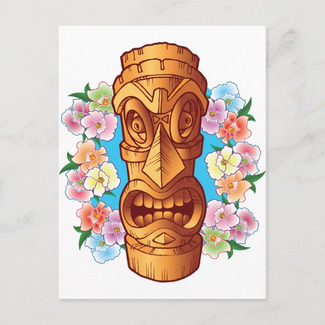 Carte Postale Cartoon Tiki Statue (Devant)