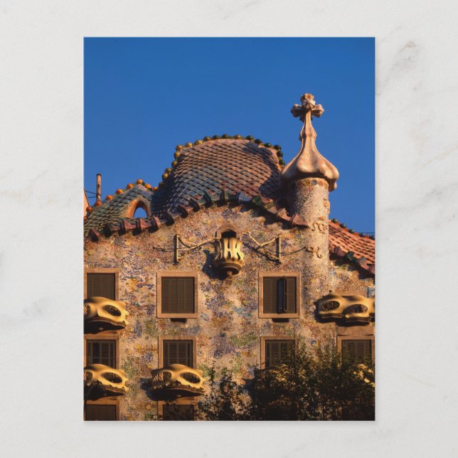Carte Postale Casa Batilo, architecture de Gaudi, Barcelone, (Devant)