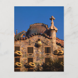 Carte Postale Casa Batilo, architecture Gaudi, Barcelone,