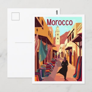 Carte Postale Casablanca Maroc Vintage Lieu de voyage célèbre