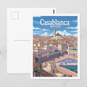Carte Postale Casablanca Maroc Vintage voyage Place