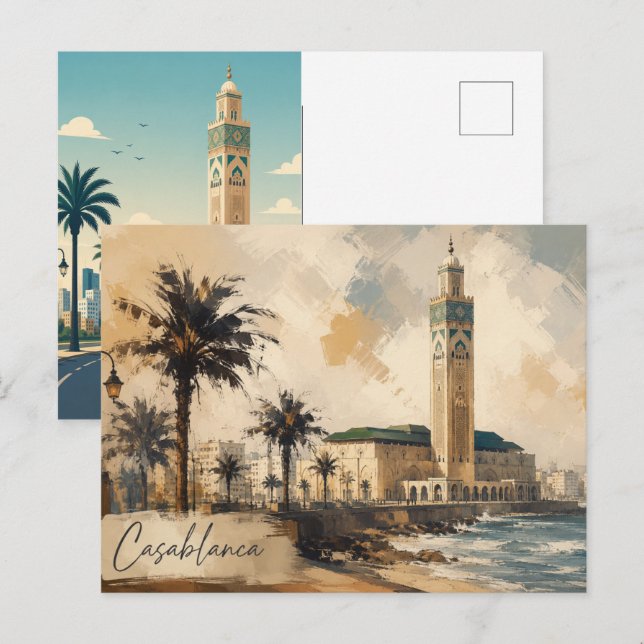 Carte Postale Casablanca Morocco Vector-Hassan 2 mosque (Devant / Derrière)