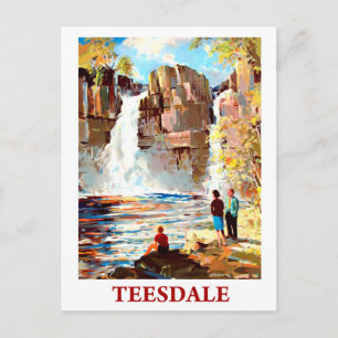 Carte Postale Cascade à Teesdale, Angleterre, voyage vintage