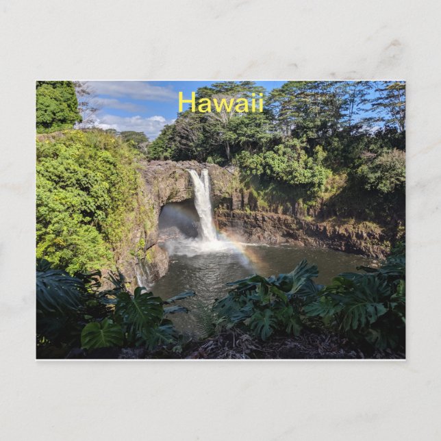 Carte Postale Cascade arc-en-ciel d'Hawaii (Devant)