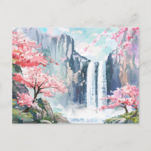 Carte Postale Cascade au printemps