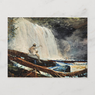 Carte Postale Cascade dans les Adirondacks, art de W. Homer