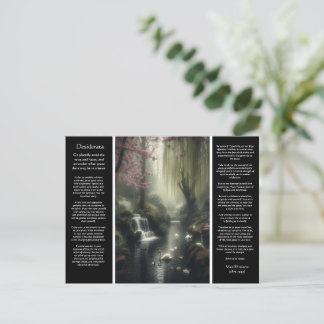 Carte Postale Cascade de Desiderata : fleurs de cerisiers et cyg