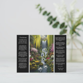 Carte Postale Cascade de Desiderata Le calme du cygne vibrant du