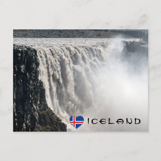 Carte Postale Cascade de Dettifoss dans le parc national de Vatn (Devant)
