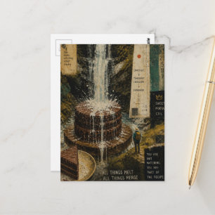 Carte Postale Cascade de gâteau au chocolat Surréaliste Multiméd
