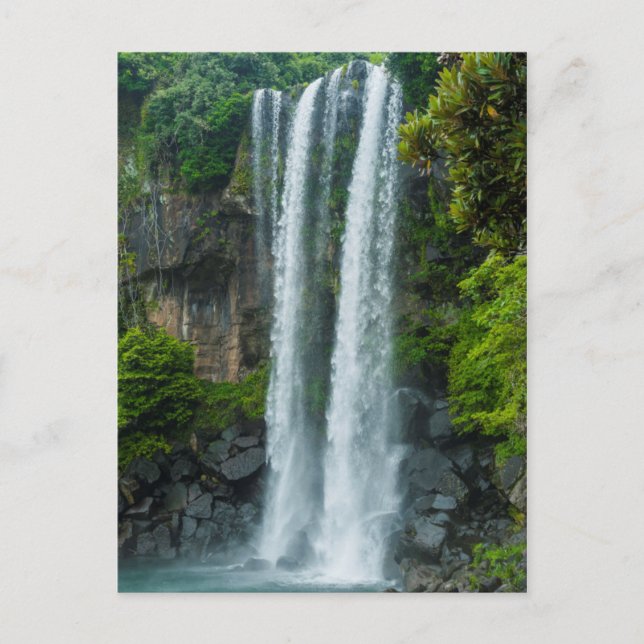 Carte Postale Cascade de Jeongbang, Corée du Sud (Devant)
