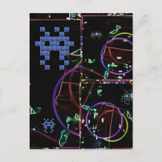 Carte Postale Cascade de jeux électroniques (Devant)