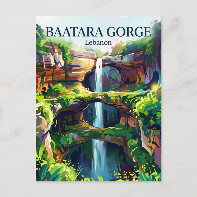 Carte Postale Cascade de la gorge de Baatara Liban (Devant)