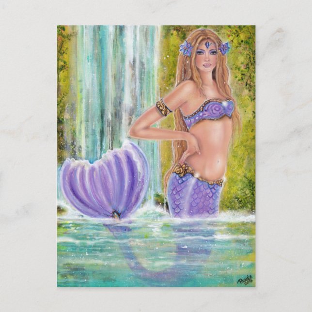 Carte Postale Cascade de la lagune des Mermaids art par Renee La (Devant)