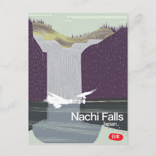 Carte Postale Cascade de Nachi Japon affiche de voyage de style