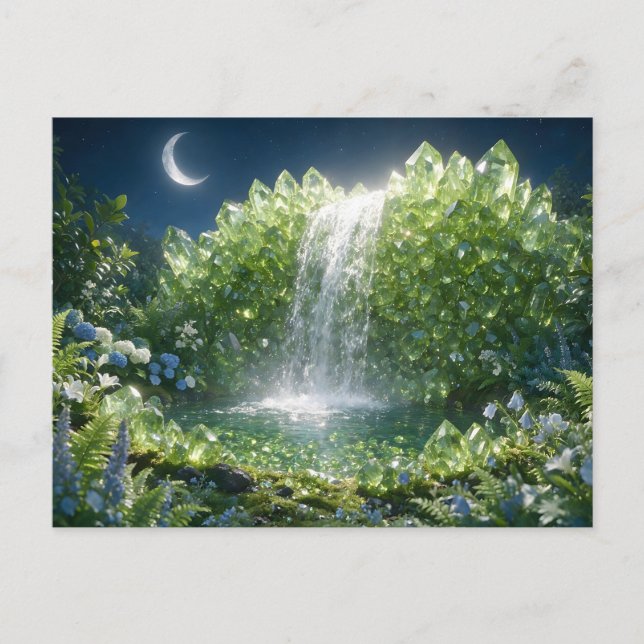 Carte Postale Cascade de péridot d'août (Devant)