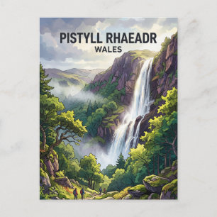 Carte Postale Cascade de Pistyll Rhaeadr, Llanrhaeadr-ym-Mochnan