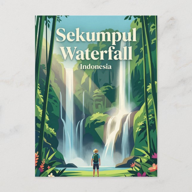 Carte Postale Cascade de Sekumpul Indonésie (Devant)