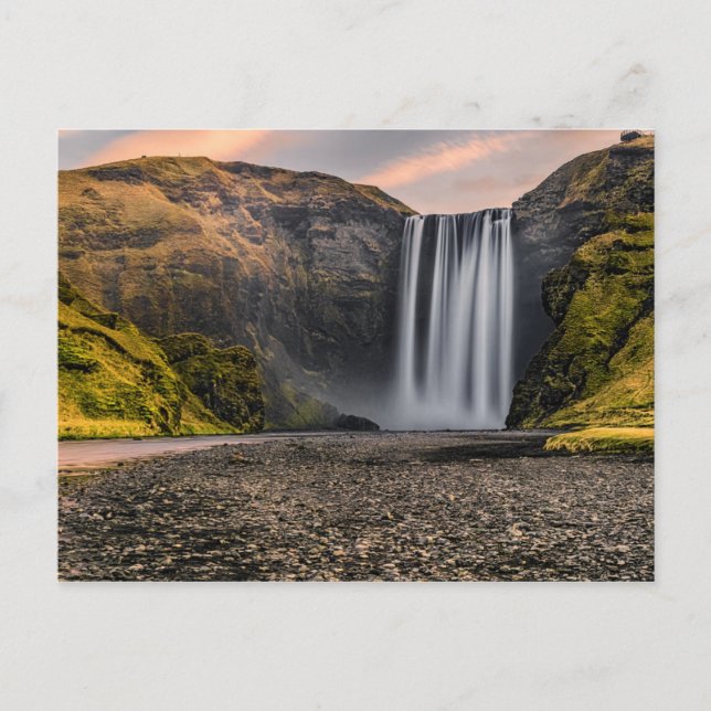 Carte Postale Cascade de Skogafoss au lever du soleil du matin (Devant)