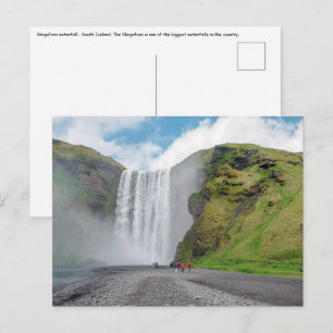 Carte Postale Cascade de Skogafoss - village de Skogar, Islande