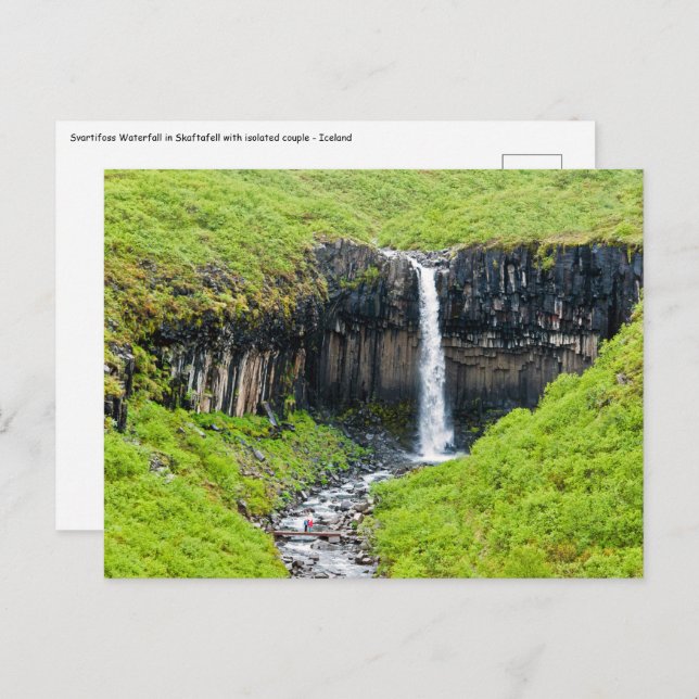 Carte Postale Cascade de Svartifoss à Skaftafell - Islande (Devant / Derrière)