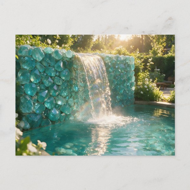 Carte Postale Cascade de turquoise de décembre (Devant)