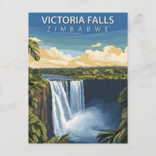 Carte Postale Cascade Victoria Falls Zimbabwe Afrique vintage