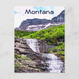 Carte Postale Cascades de fonte glaciale se précipitent au large