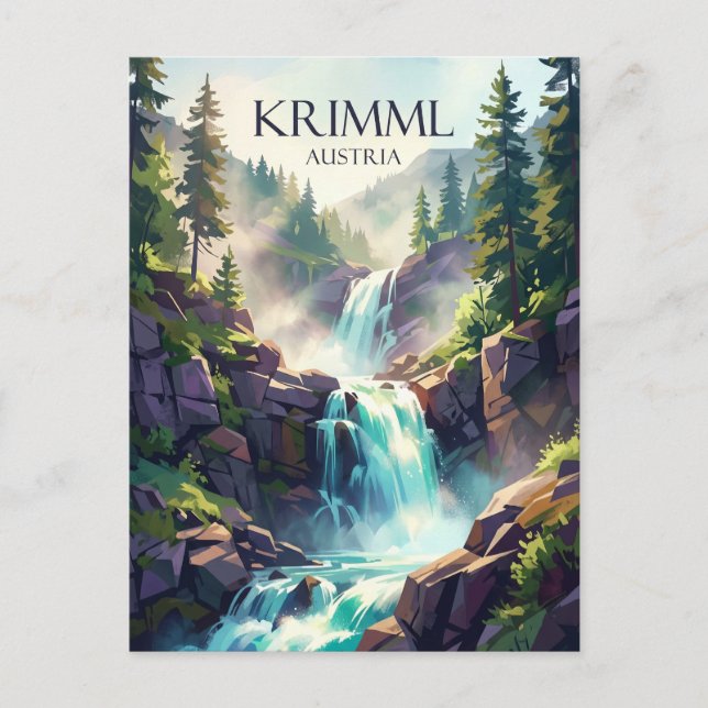 Carte Postale Cascades de Krimml Autriche (Devant)