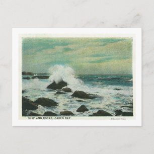 Carte Postale Casco Bay, MaineSurf et Beach Rocks