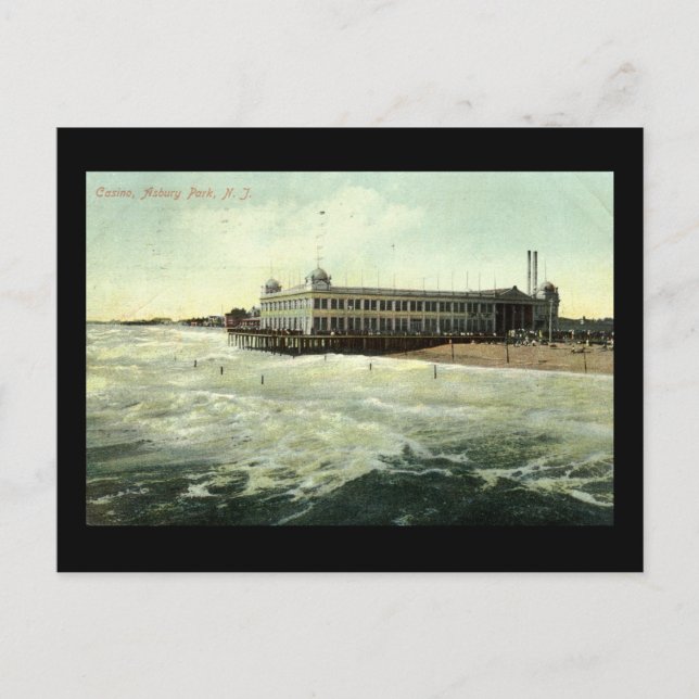 Carte Postale Casino, Asbury Park NJ 1910 (Devant)