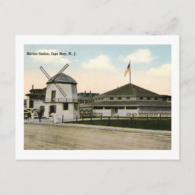 Carte Postale Casino, Cape May, New Jersey Vintage (Devant)