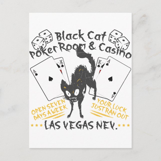 Carte Postale Casino de chat noir (Devant)