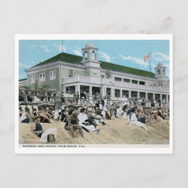 Carte Postale Casino, Palm Beach, Floride Vintage (Devant)