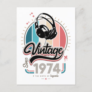 Carte Postale Casque audio vintage depuis 1974